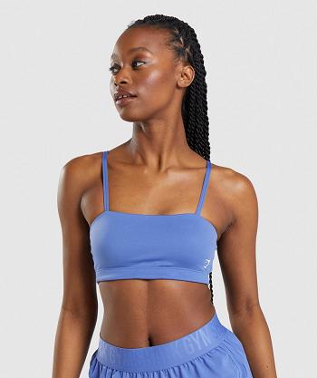 Staniki Sportowe Damskie Gymshark Bandeau Niebieskie | PL 2939NWY